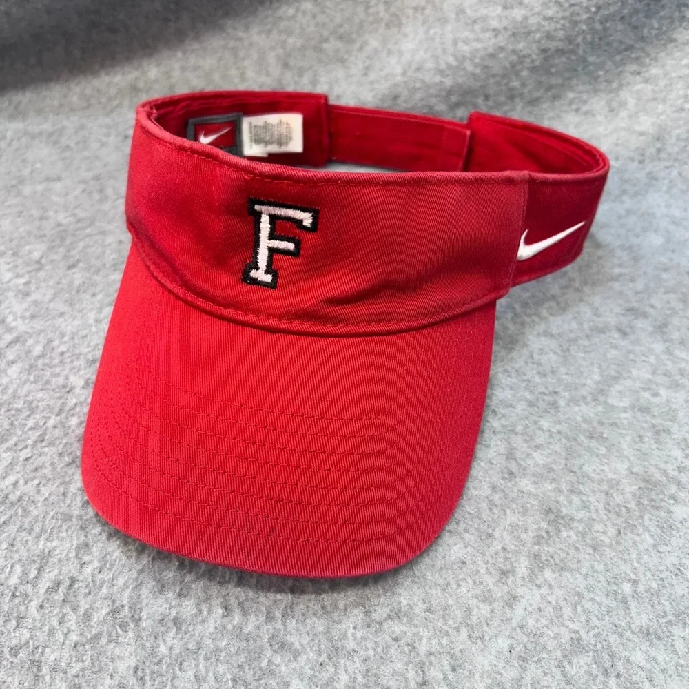 Embroidered F Logo Mens Red Nike Visor Adjustable Strap Athletic OSFM